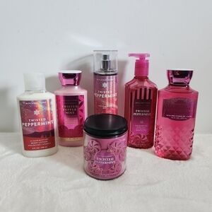 Bath & Body Works Twisted Peppermint Lotion Mist Body Wash Hand Soap Set